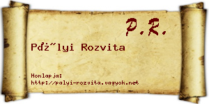 Pályi Rozvita névjegykártya